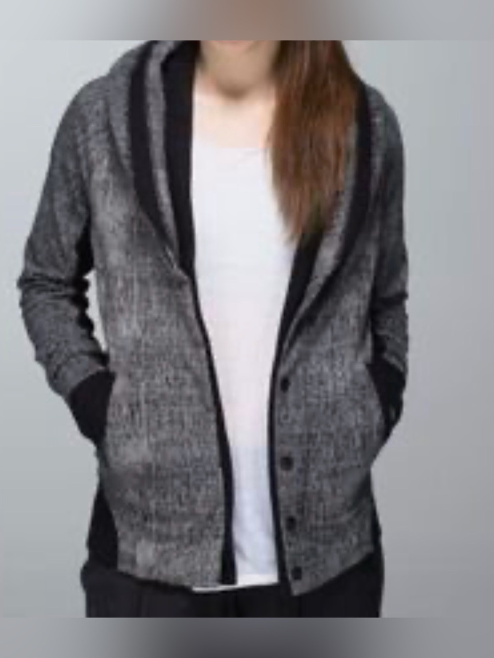 Lululemon To Class Jacket Burlap Texture Black Dune/Black Button Front Size 2